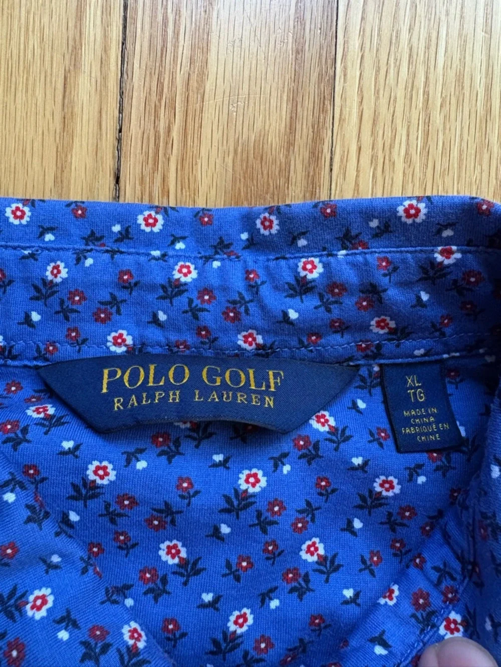 Polo Ralph Lauren Golf Men’s Short Sleeve Polo Shirt Pima Cotton XL Blue Floral